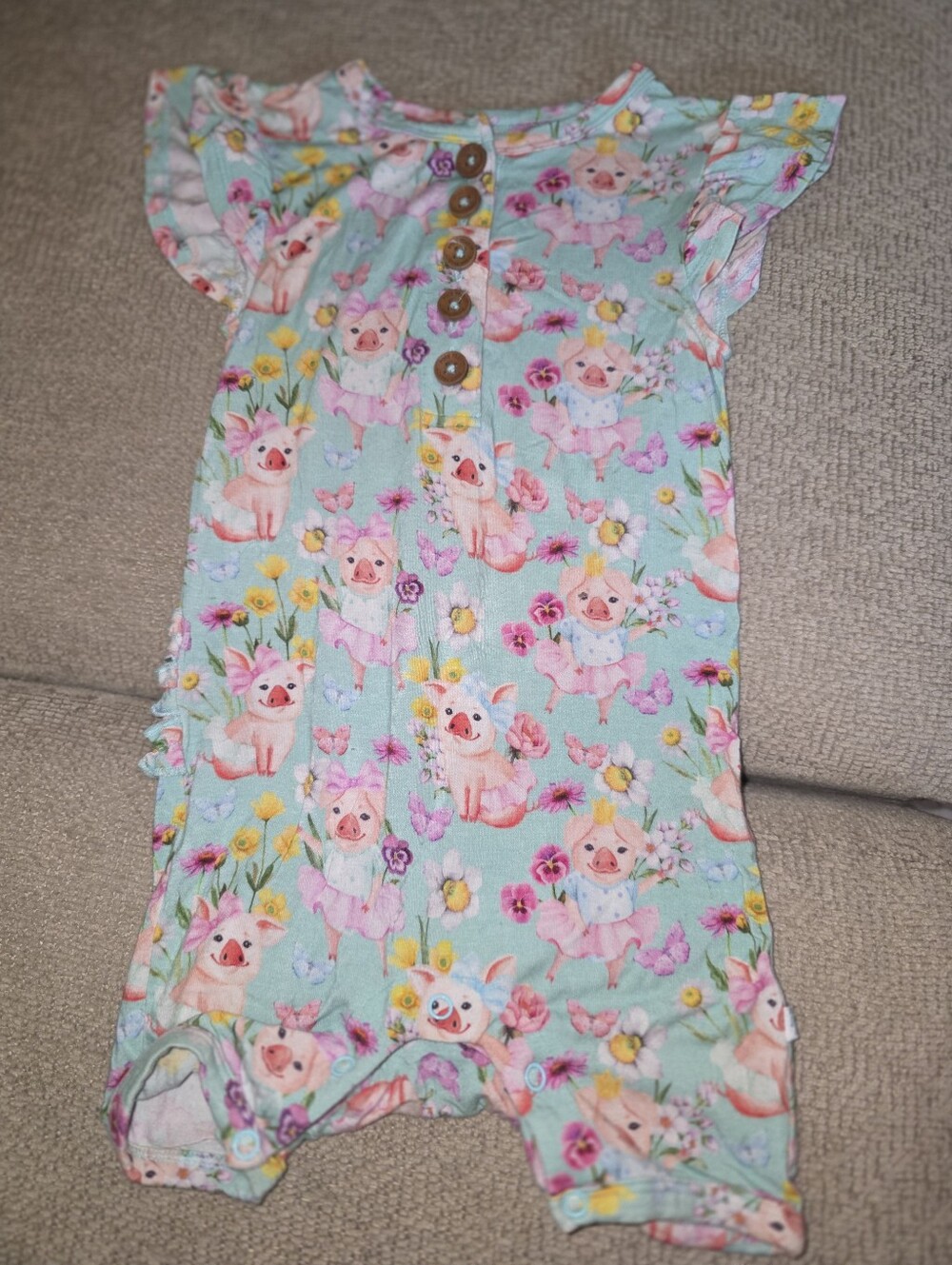 Posh Peanut Ruffle Butt Short Romper